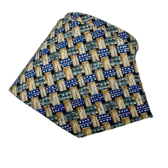 Burberry Burberrys vintage 100% silk woven pattern tie 4” w - Picture 1 of 5